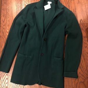 Forest Green Collared Sweater Blazer